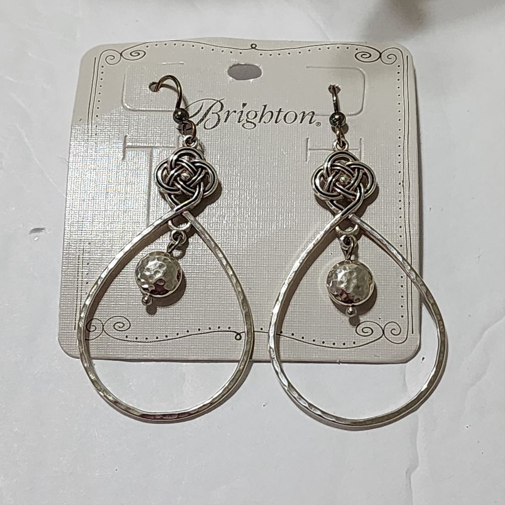 Brighton Brand New Interlok Knot Loop French Wire Earrings Rare Hard to find